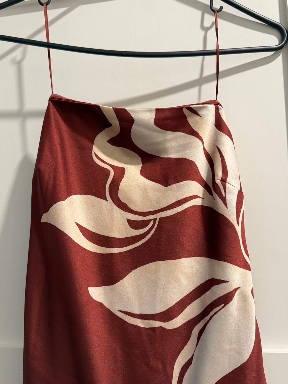 Astr Red and Cream Floral Slip Maxi Dress